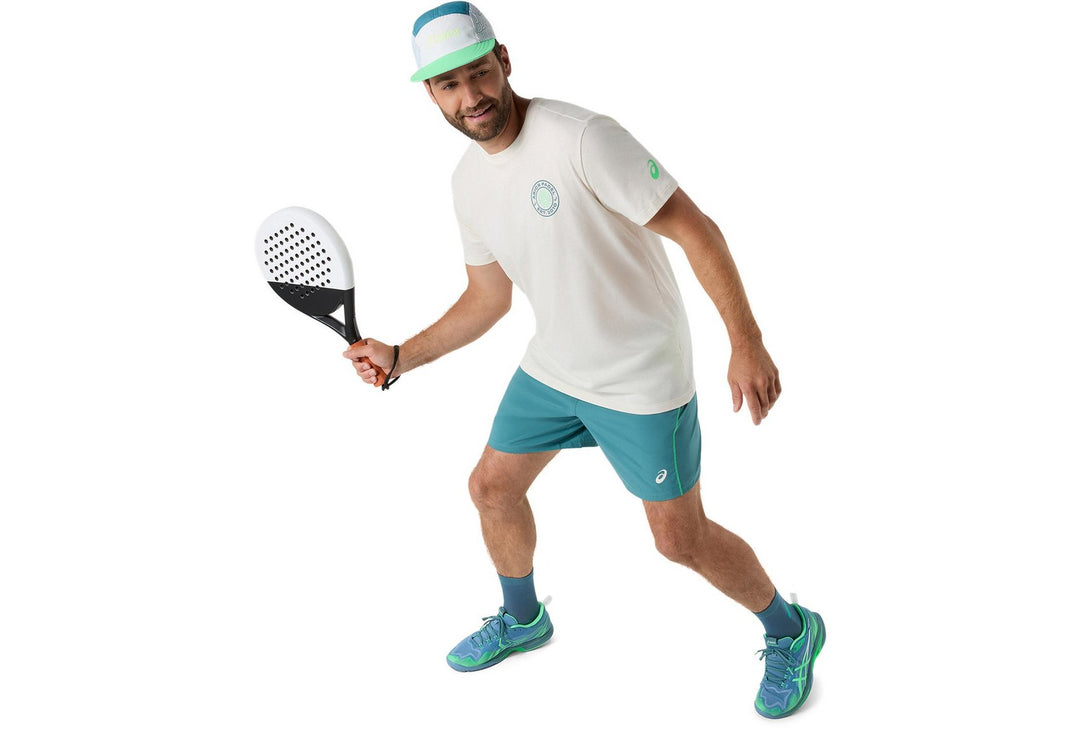 Padel Court Graphic Ss Top - Cream