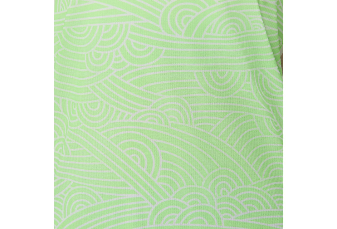 Padel Court All Over Print Ss Top - Cream/Illuina Green