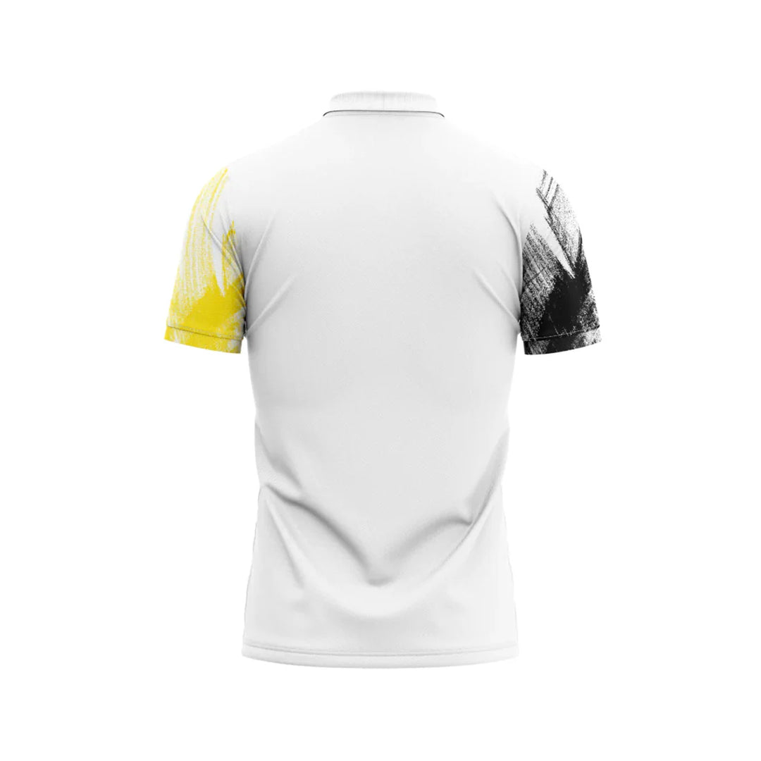 White-Yellow Breeze Dri-Fit Padel T-Shirt - White