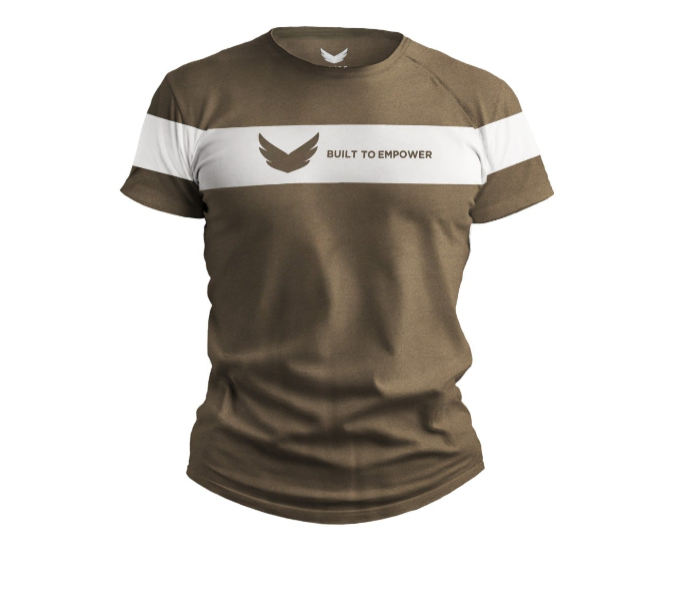 Build To Empower Tee - Khaki/White